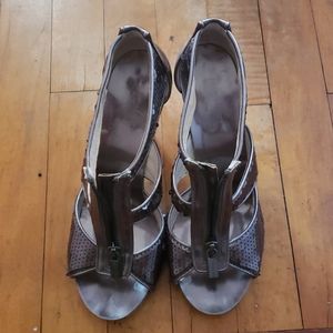 MICHAEL Michael Kors Sequined Leather SandalsSize8